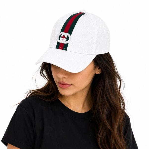 Gucci GG Stripe White Baseball Cap