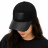 Coach Jacquard Full Black Leatherate Baseball Cap