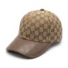 Gucci Khaki Monogram Leather Visor Unisex Baseball Cap