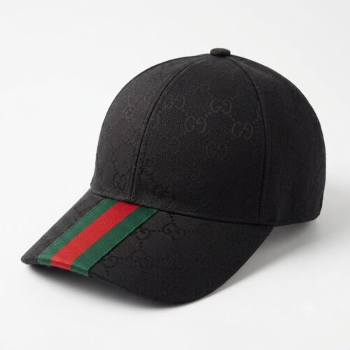 Gucci Stripe Black Unisex Baseball Cap
