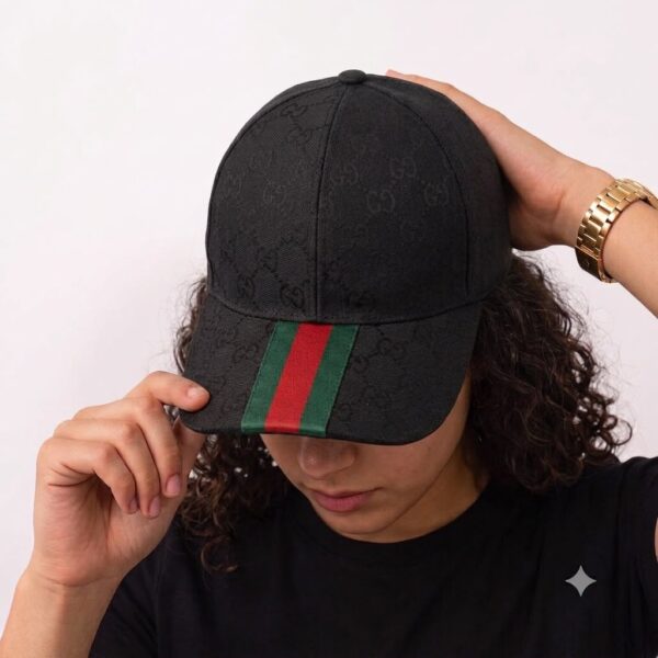 Gucci Stripe Black Unisex Baseball Cap