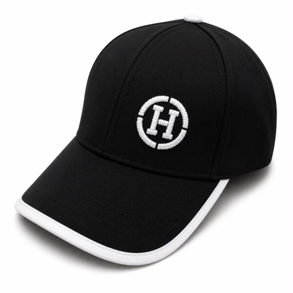 Hermes Black Baseball Cap