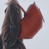 Polene Cyme Textured Red Clay Handbag