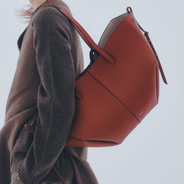 Polene Cyme Textured Red Clay Handbag