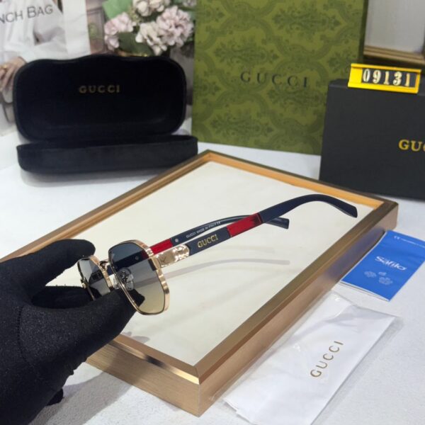Gucci Blue Brown Square Frame Men’s Sunglass