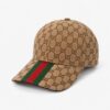 Gucci Stripe Khaki Unisex Baseball Cap