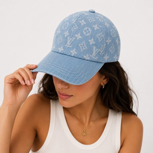 Louis Vuitton Light Blue Denim Monogram Baseball Cap