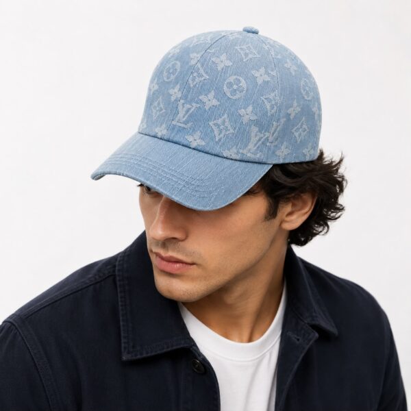 Louis Vuitton Light Blue Denim Monogram Baseball Cap