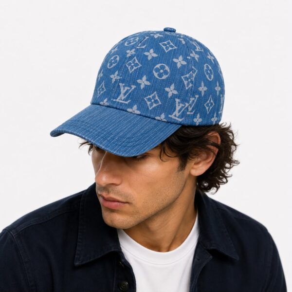 Louis Vuitton Dark Blue Denim Monogram Baseball Cap