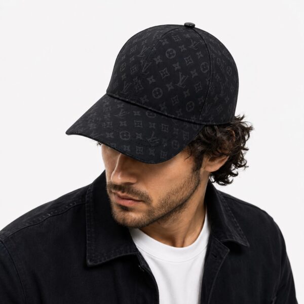 Louis Vuitton Black Monogram Baseball Cap