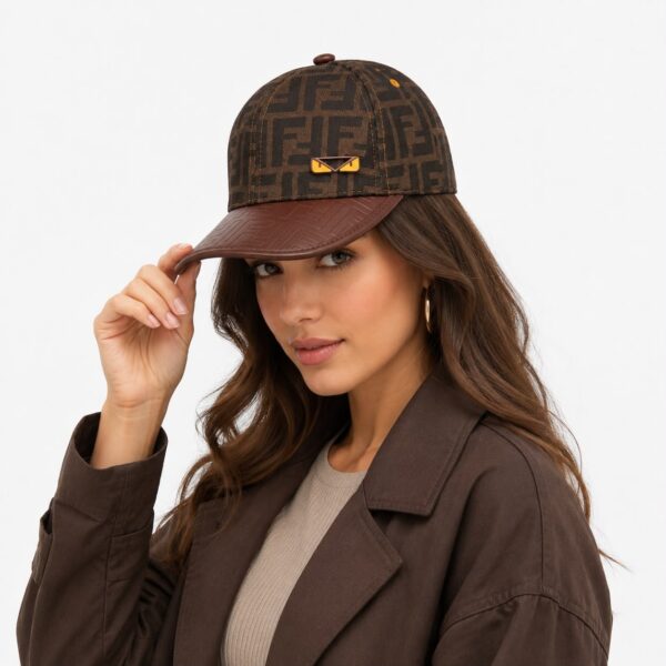 Fendi Roma Bug Eye Leatherite Baseball Cap