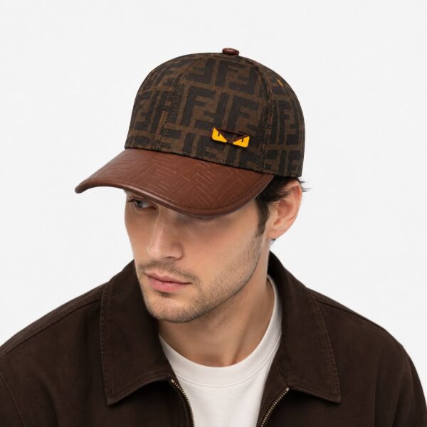 Fendi Roma Bug Eye Leatherite Baseball Cap