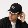 Miu Miu Black Baseball Cap