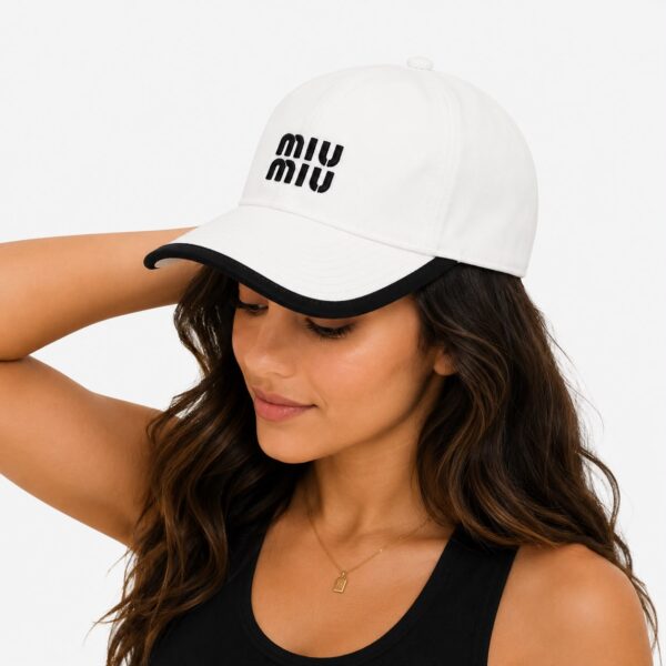 Miu Miu White Baseball Cap