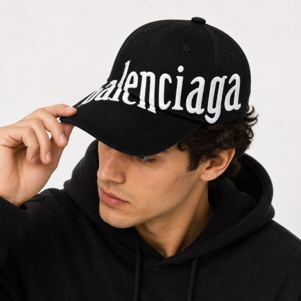 Balenciaga Cross Black Baseball Cap