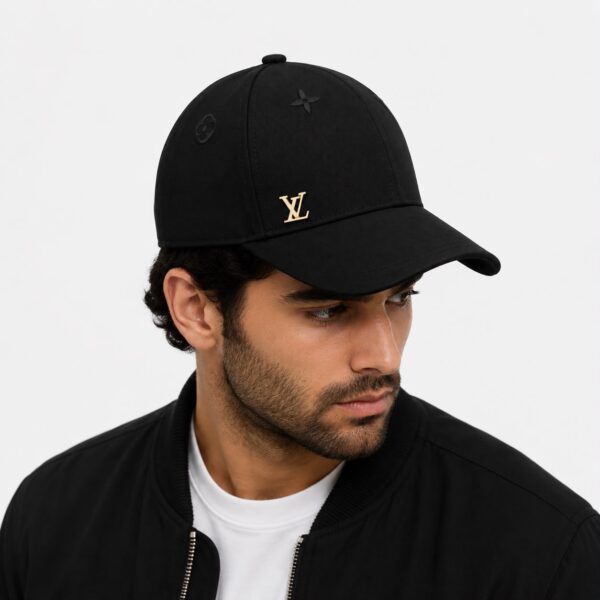 Louis Vuitton Black LV Side Logo Baseball Cap