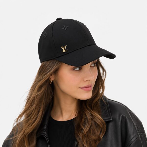Louis Vuitton Black LV Side Logo Baseball Cap