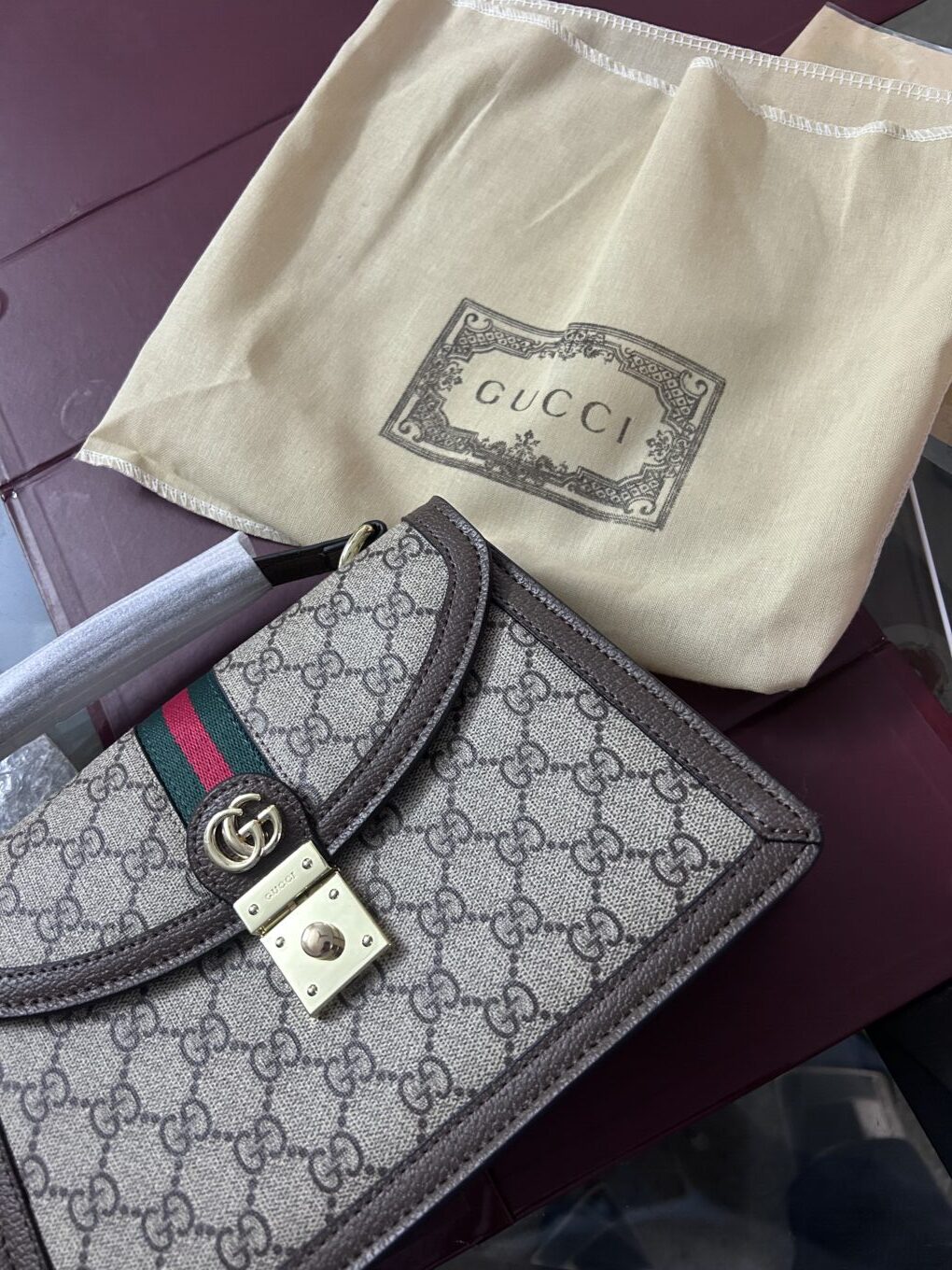 Gucci GG Ophidia Web Top Handle Bag (With Box) photo review